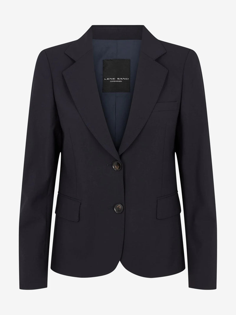 Tailored Feminine Silhouette Blazer - Dark Navy