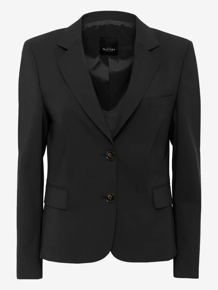 Tailored Virgin Wool Blazer - Black