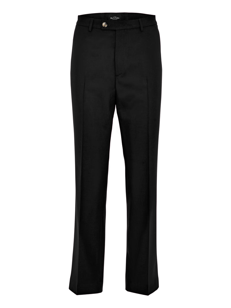 Virgin Wool Stretch Trousers - Black