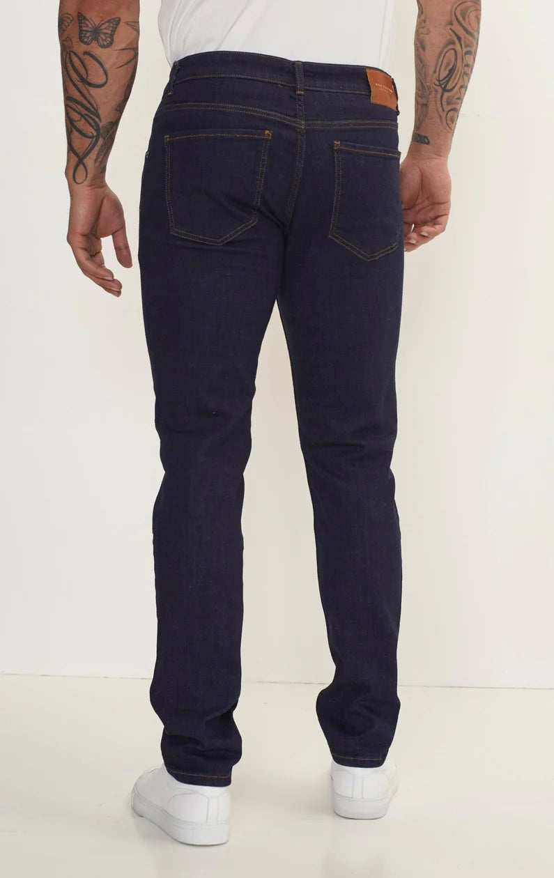 Fitted Tapered Denim- Dark Navy