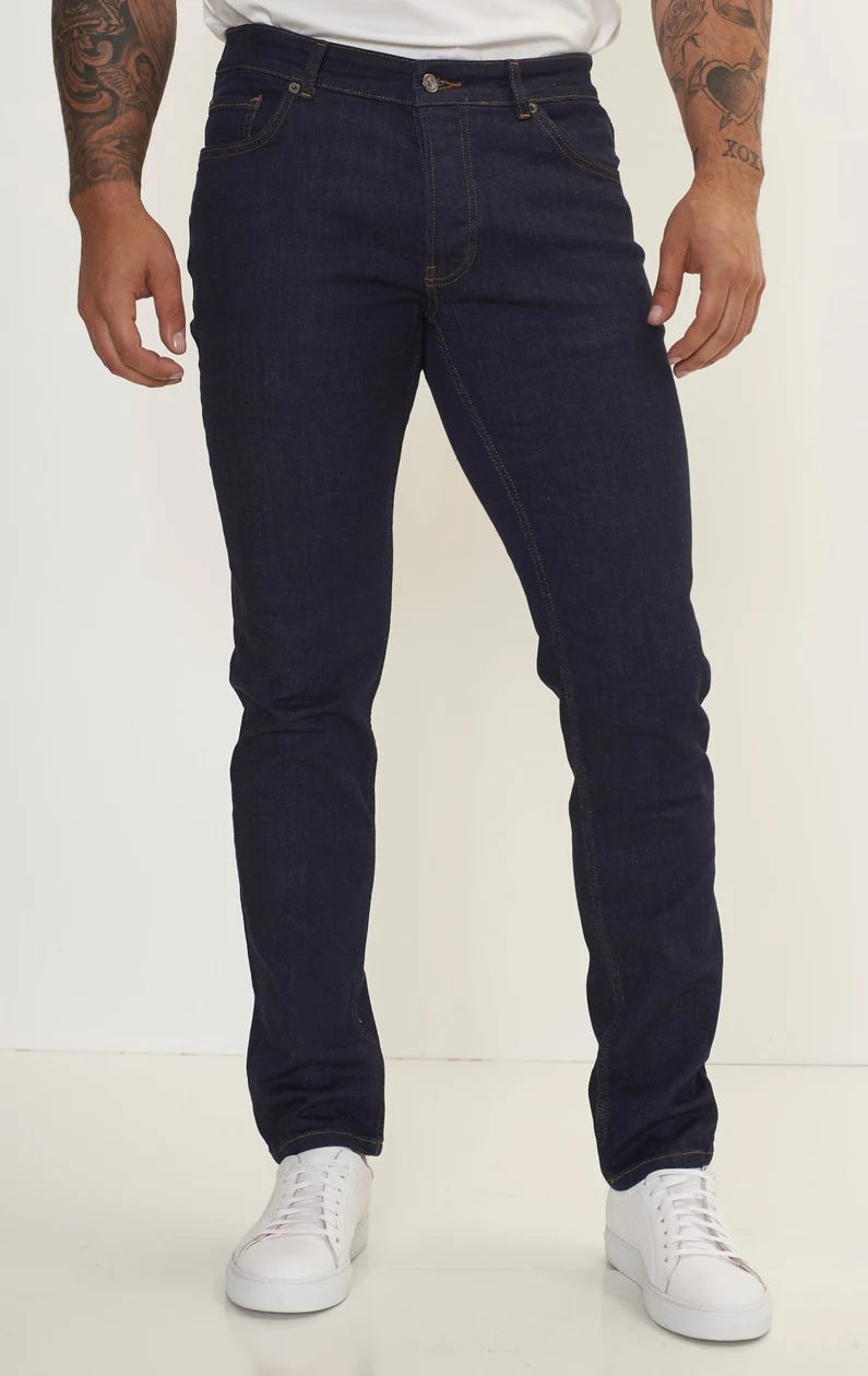 Fitted Tapered Denim- Dark Navy