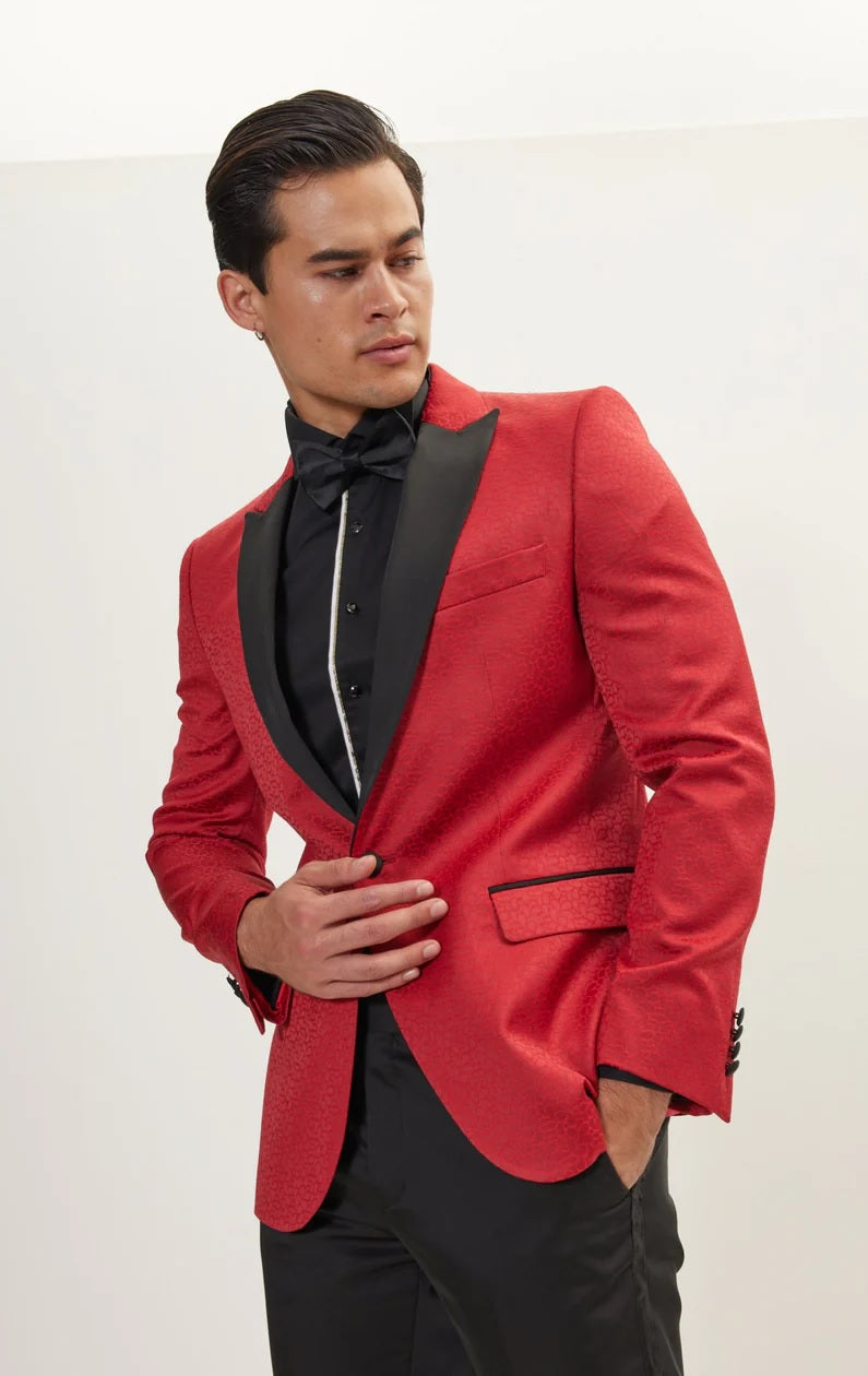 Tonal Paisley Tuxedo - Red