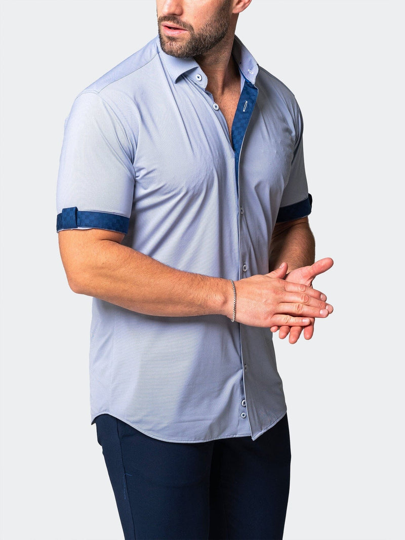 Printed Performance Short Sleeve Shirt - Light Blue