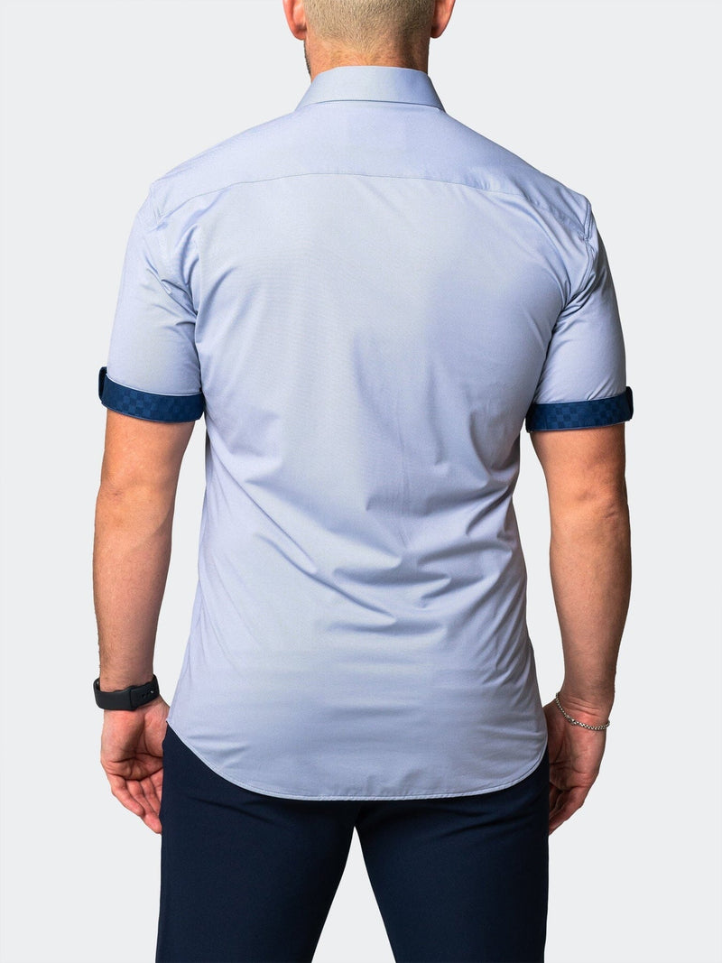 Printed Performance Short Sleeve Shirt - Light Blue