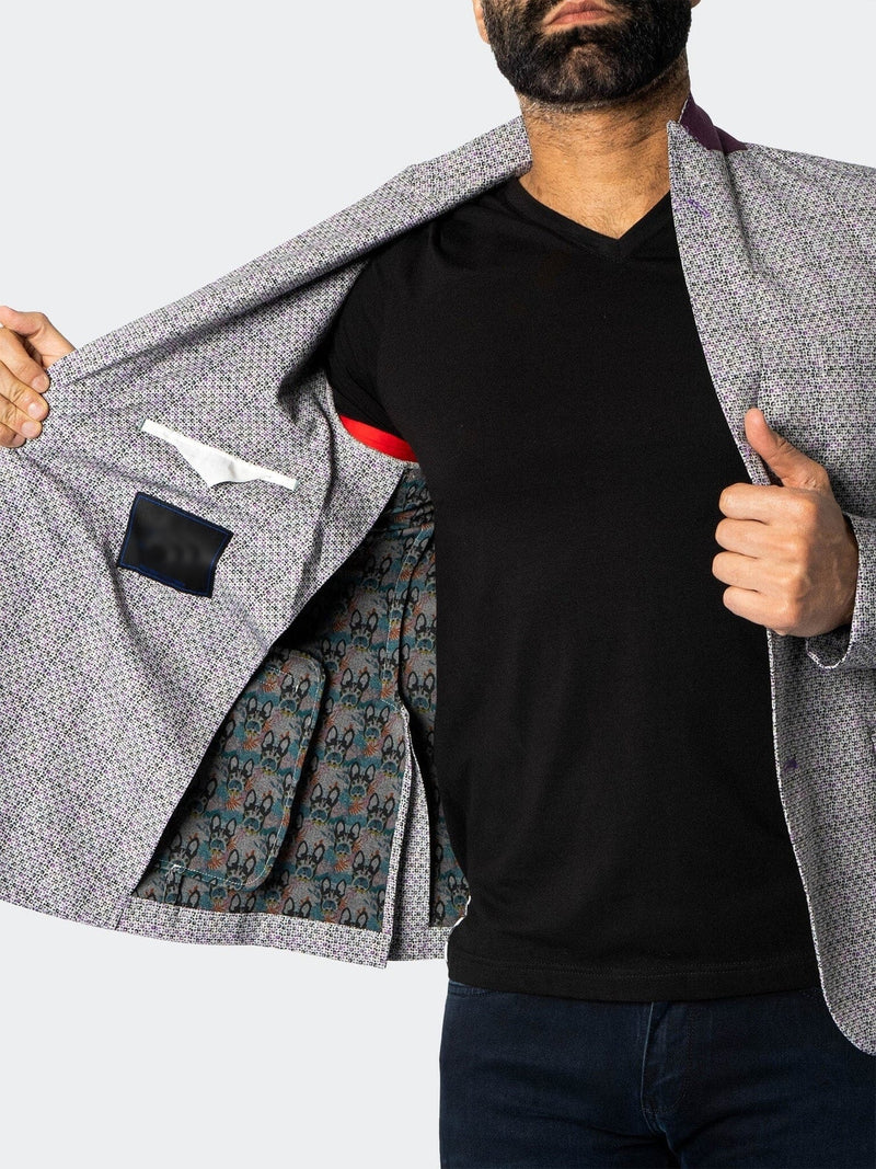 Unconstructed Stretch Blazer - Grey/Purple