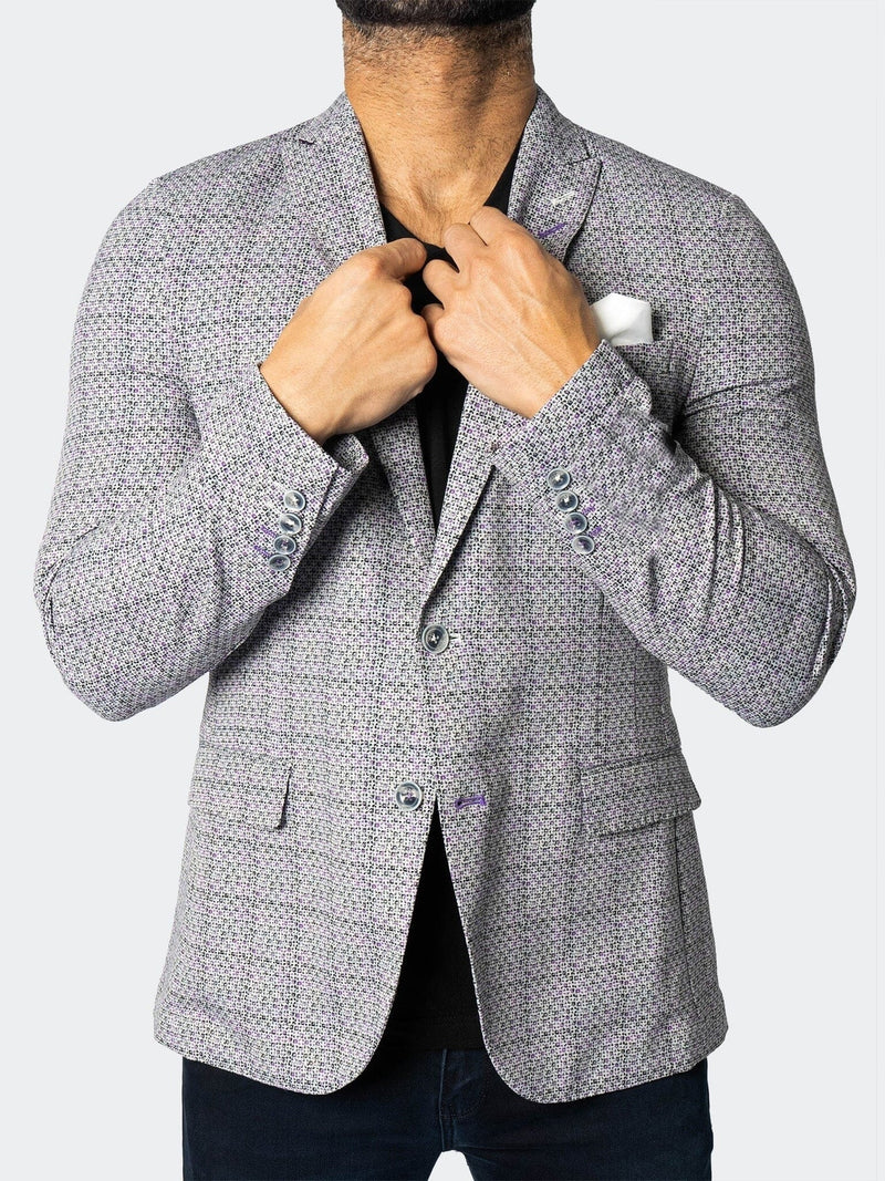 Unconstructed Stretch Blazer - Grey/Purple