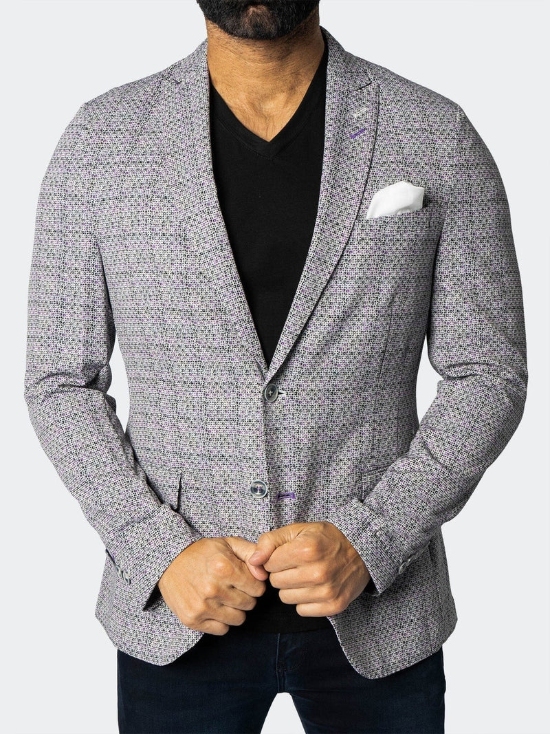 Unconstructed Stretch Blazer - Grey/Purple