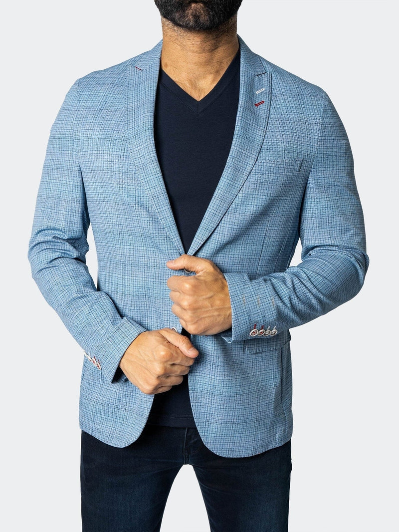 Unconstructed Stretch Blazer - Rain Blue