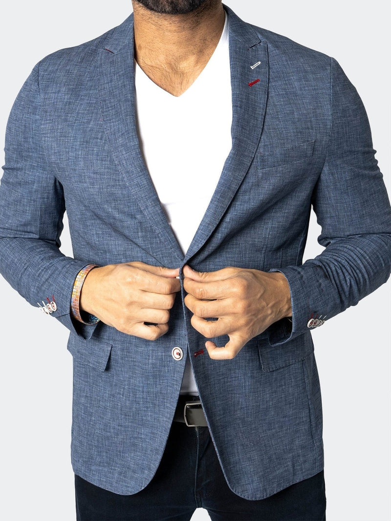 Unconstructed Stretch Blazer - Slate Blue