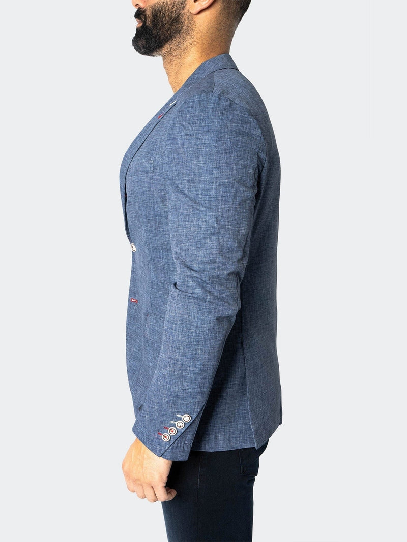 Unconstructed Stretch Blazer - Slate Blue