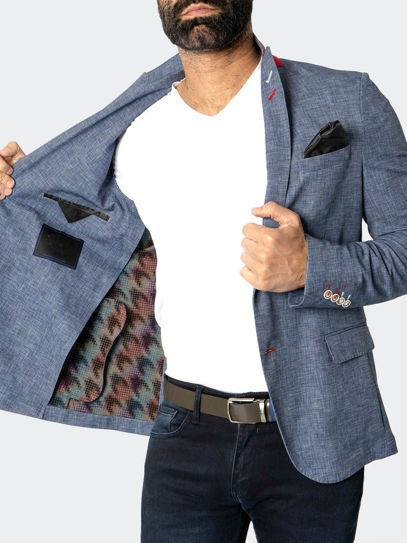 Unconstructed Stretch Blazer - Slate Blue