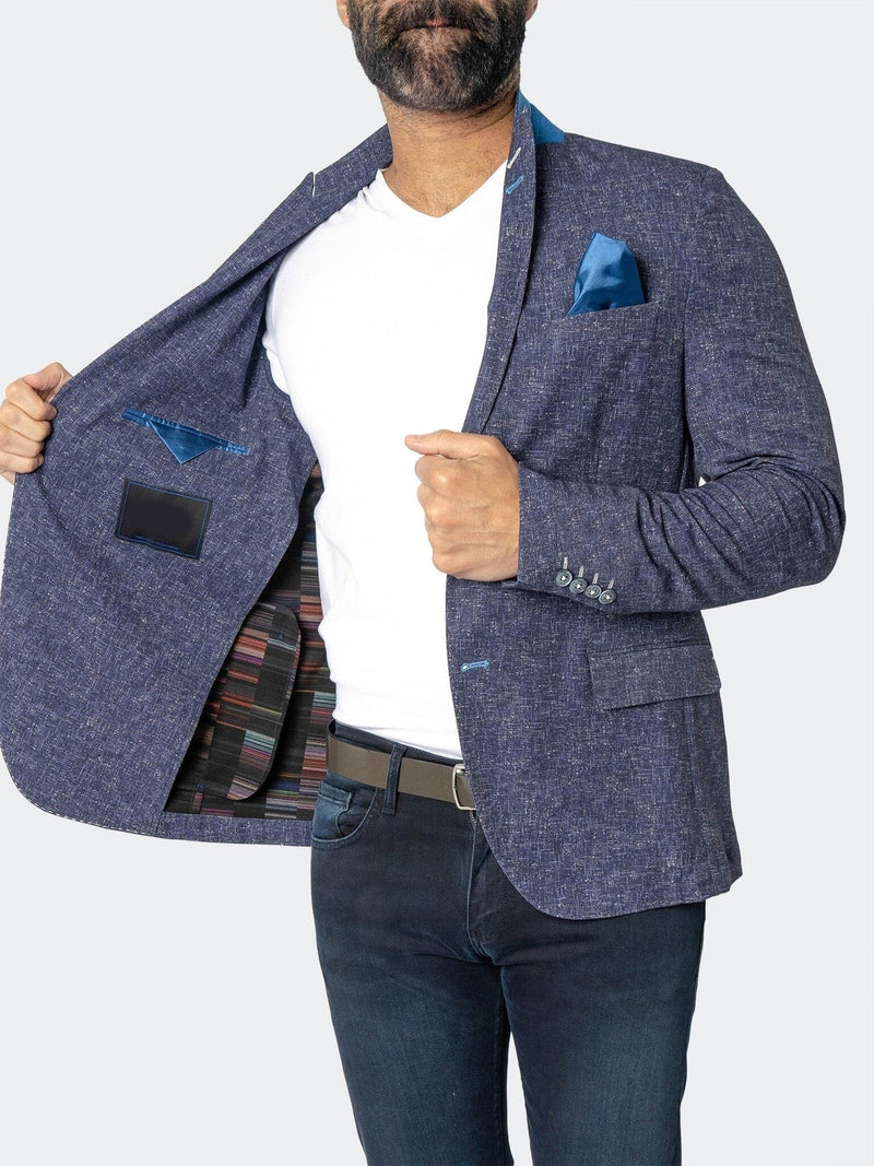 Unconstructed Stretch Blazer - Slub Blue