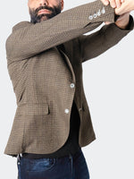 Unconstructed Stretch Square Blazer - Brown