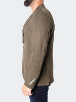 Unconstructed Stretch Square Blazer - Brown