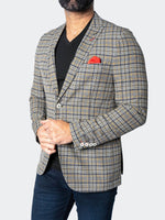 Unconstructed Stretch Blazer - Yellow Plaid