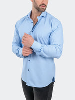 Geo Printed Performance Long Sleeve Shirt - Blue