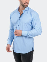 Geo Printed Performance Long Sleeve Shirt - Blue