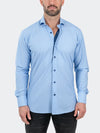 Geo Printed Performance Long Sleeve Shirt - Blue