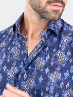 All over Print Performance Long Sleeve Shirt - Blue