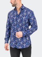 All over Print Performance Long Sleeve Shirt - Blue