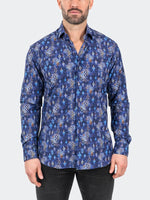 All over Print Performance Long Sleeve Shirt - Blue