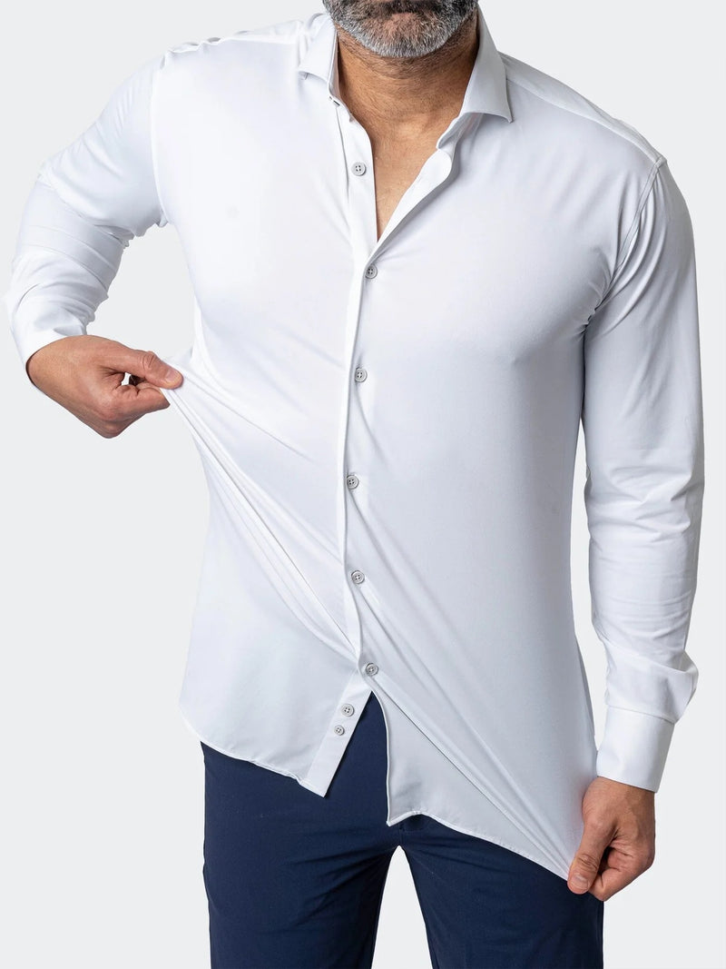 Soft Performance Stretch Long Sleeve Shirt - White