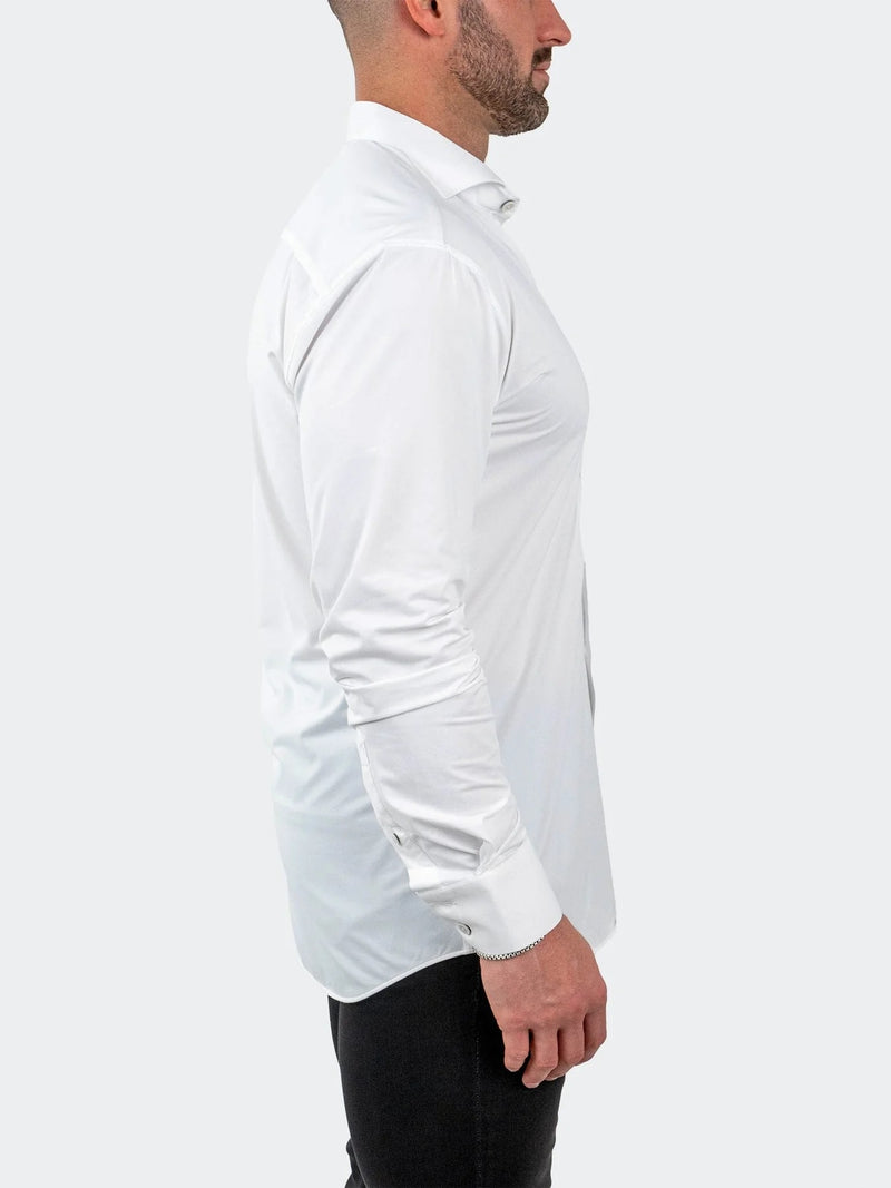 Soft Performance Stretch Long Sleeve Shirt - White