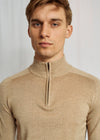 Extrafine Merino Wool Quarter Zip - Sand