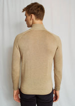 Extrafine Merino Wool Quarter Zip - Sand