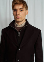 Stand Collar Insert Coat - Black