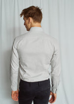 Slim Fit | Micro Houndstooth Twill Cotton Shirt - Light Grey