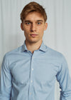 Modern Fit | Melange Twill Cotton Shirt - Light Blue