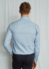 Modern Fit | Melange Twill Cotton Shirt - Light Blue