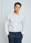 Modern Fit | Solid Textured Long Sleeve Shirt - White