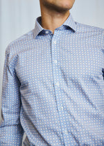Modern Fit | Multi Dot Print Long Sleeve Shirt - Blue