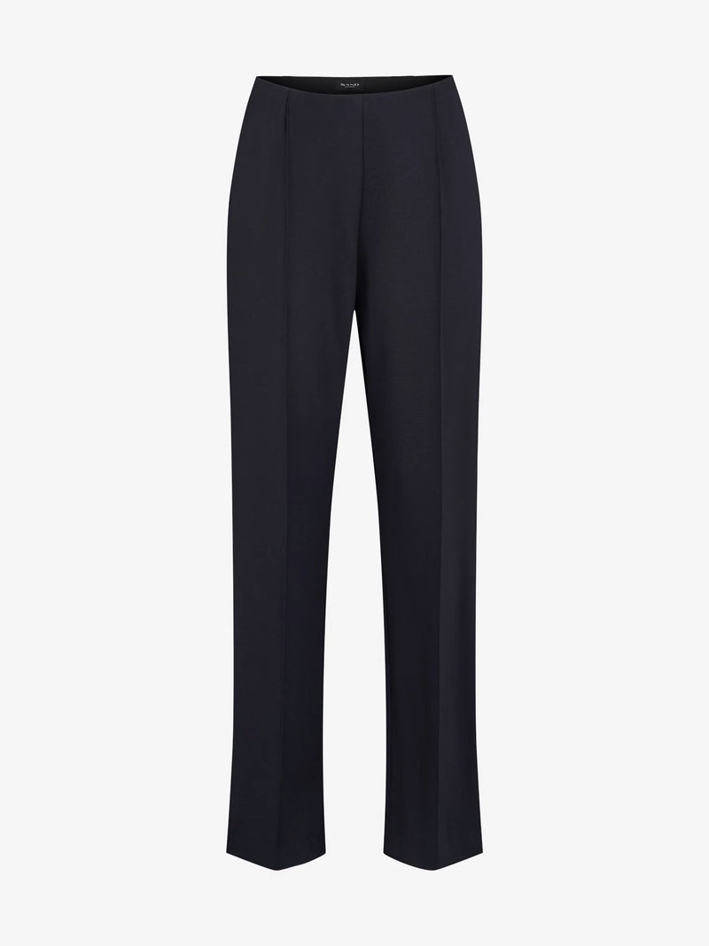 Jersey Stretch Piped Trousers - Black