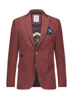 Rib Cord Blazer - Chili Red