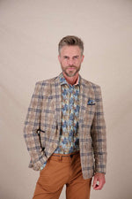 Wool Check Blazer - Sand