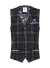 Wool Check Vest - Navy