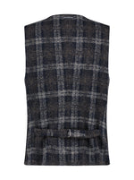 Wool Check Vest - Navy