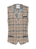 Wool Check Vest - Sand