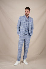 Travel Check Blazer - Cobalt Blue