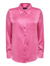 Pointed Collar Silk Blouse - Pink