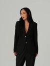 Tailored Jersey Blazer with Hardware - Black