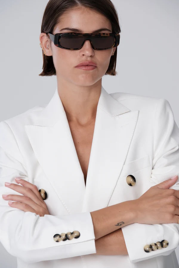 Tailored Double Breasted Blazer - Off White