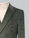 Double Breasted Corduroy Blazer -  Olive