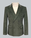 Double Breasted Corduroy Blazer -  Olive