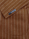 Striped Blazer with Removable Vest Insert  - Camel