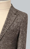 Soft Wool Herringbone Blazer - Brown