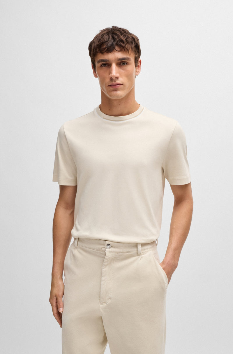 Colorblock Collar T-Shirt - Off White